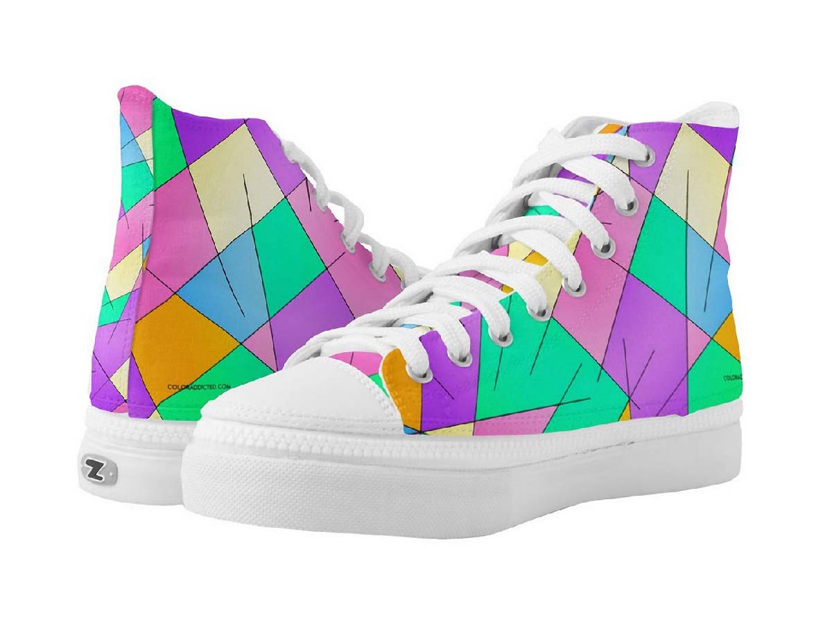 Abstract_Lines_1_ZipZ_High_Top_Sneakers_Sports_Shoes_Multicolor_Light_pair_COLORADDICTED