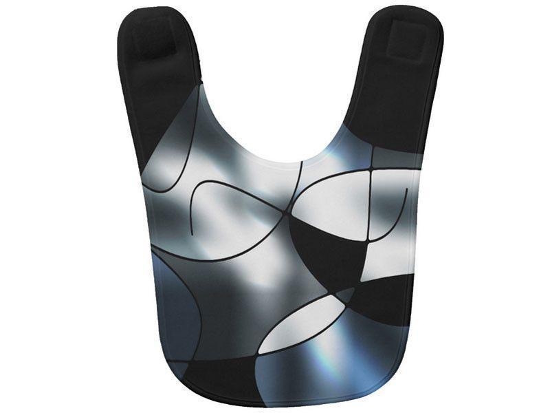 Baby Bibs-ABSTRACT CURVES #1 Baby Bibs-Black, Grays &amp; White-from COLORADDICTED.COM-