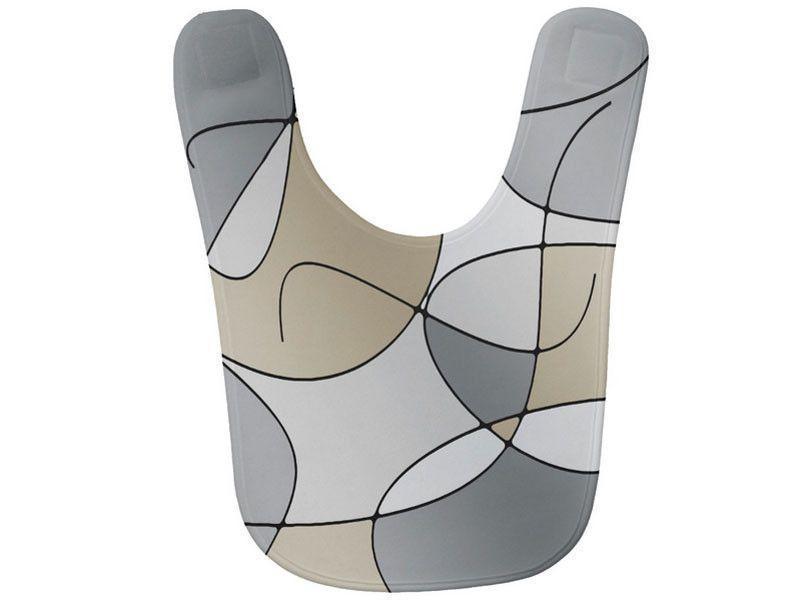 Baby Bibs-ABSTRACT CURVES #1 Baby Bibs-Grays &amp; Beiges-from COLORADDICTED.COM-