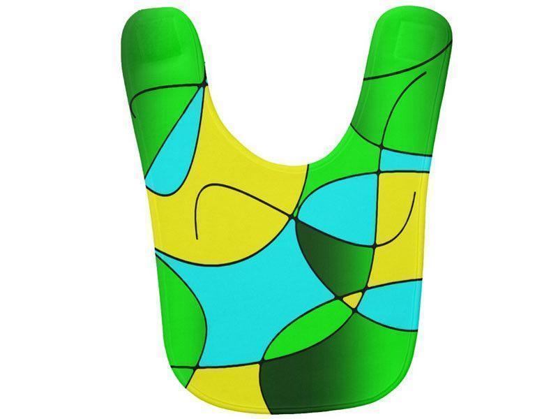 Baby Bibs-ABSTRACT CURVES #1 Baby Bibs-Greens, Yellows &amp; Light Blues-from COLORADDICTED.COM-