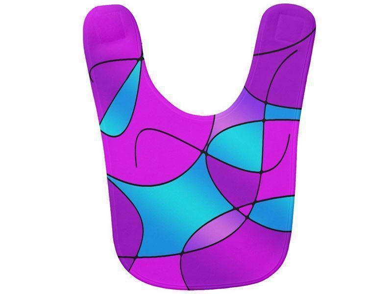 Baby Bibs-ABSTRACT CURVES #1 Baby Bibs-Purples, Fuchsias, Magentas &amp; Turquoises-from COLORADDICTED.COM-
