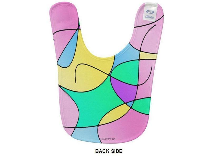 Baby Bibs-ABSTRACT CURVES #1 Baby Bibs-Multicolor Light-from COLORADDICTED.COM-