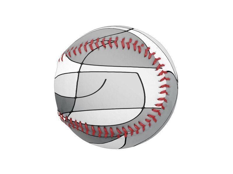 Baseballs-ABSTRACT CURVES #1 Baseballs-Grays &amp; White-from COLORADDICTED.COM-