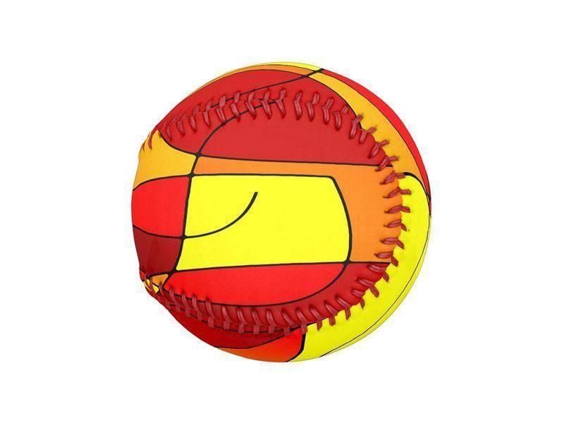 Baseballs-ABSTRACT CURVES #1 Baseballs-Reds &amp; Oranges &amp; Yellows-from COLORADDICTED.COM-