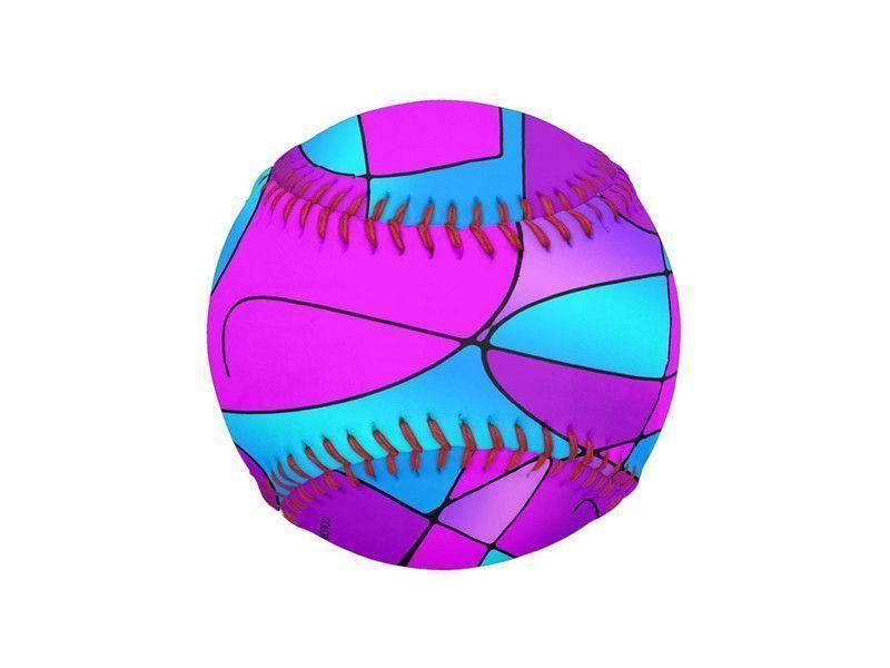 Baseballs-ABSTRACT CURVES #1 Baseballs-Purples & Fuchsias & Magentas & Turquoises-from COLORADDICTED.COM-