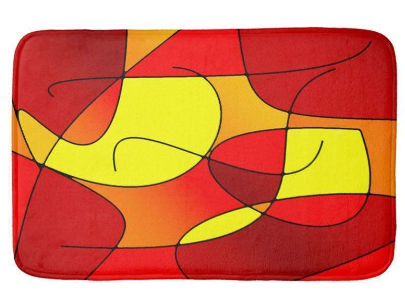 Bath Mats-ABSTRACT CURVES #1 Bath Mats-Reds & Oranges & Yellows-from COLORADDICTED.COM-