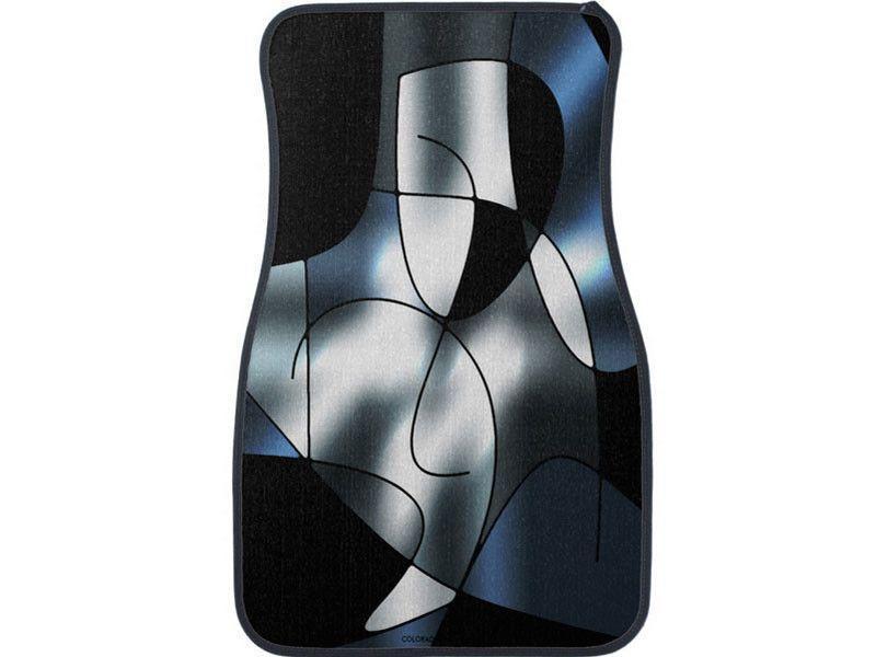Car Mats-ABSTRACT CURVES #1 Car Mats Sets-Black &amp; Grays &amp; White-from COLORADDICTED.COM-