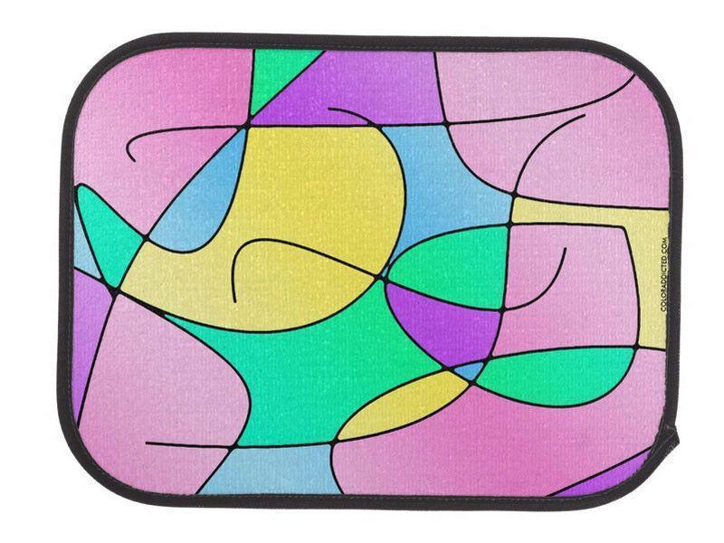 Car Mats-ABSTRACT CURVES #1 Car Mats Sets-Multicolor Light-from COLORADDICTED.COM-