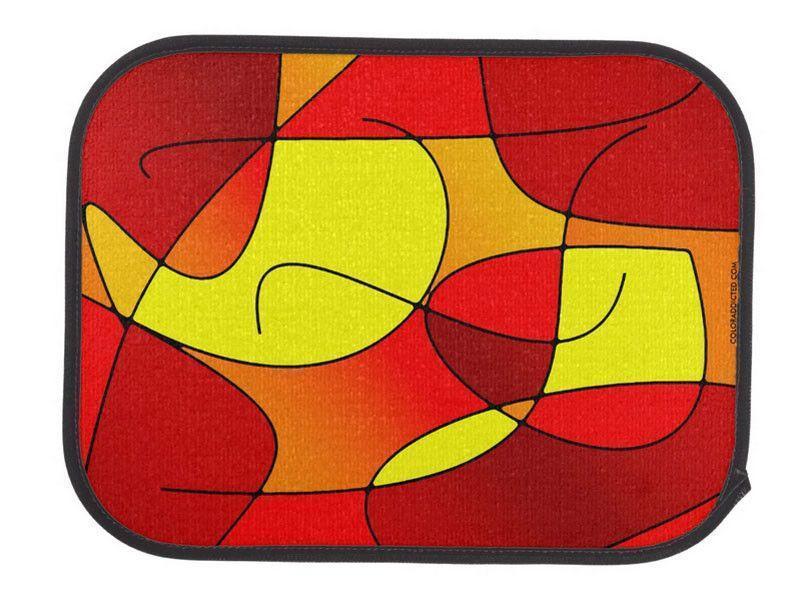 Car Mats-ABSTRACT CURVES #1 Car Mats Sets-Reds &amp; Oranges &amp; Yellows-from COLORADDICTED.COM-