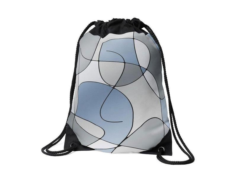 Drawstring Bags-ABSTRACT CURVES #1 Drawstring Bags-Grays-from COLORADDICTED.COM-