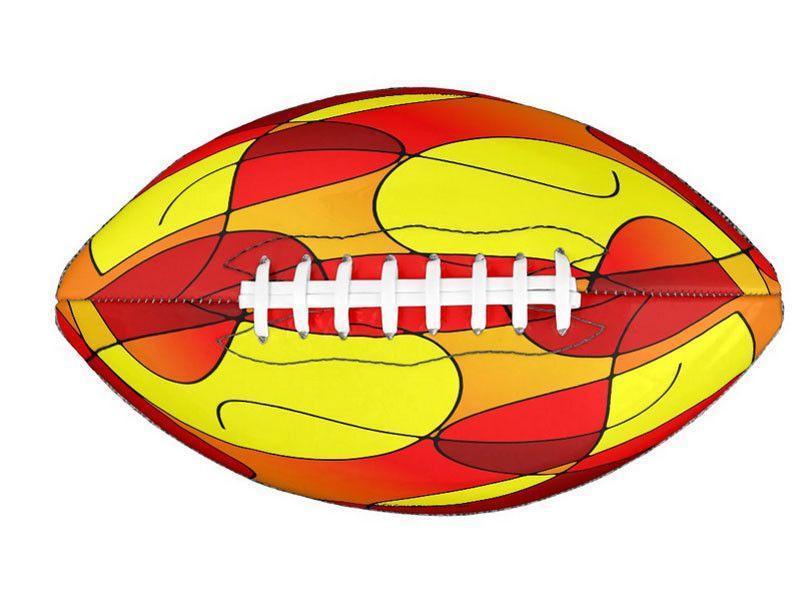 Footballs-ABSTRACT CURVES #1 Footballs &amp; Mini Footballs-Reds &amp; Oranges &amp; Yellows-from COLORADDICTED.COM-