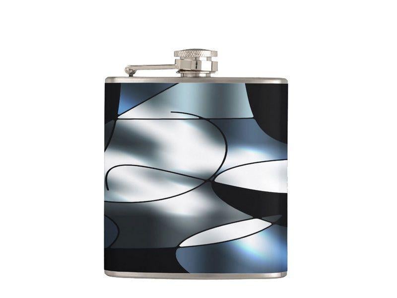 Hip Flasks-ABSTRACT CURVES #1 Hip Flasks-Black &amp; Grays &amp; White-from COLORADDICTED.COM-