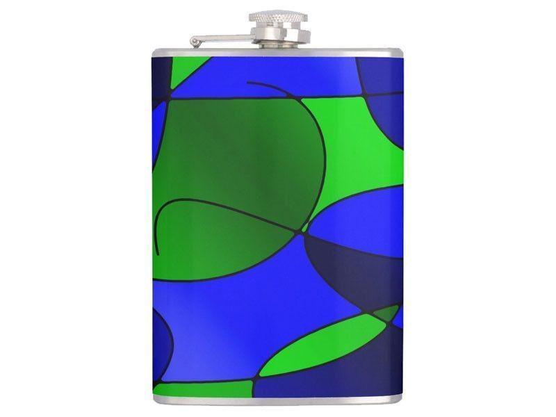 Hip Flasks-ABSTRACT CURVES #1 Hip Flasks-Blues &amp; Greens-from COLORADDICTED.COM-