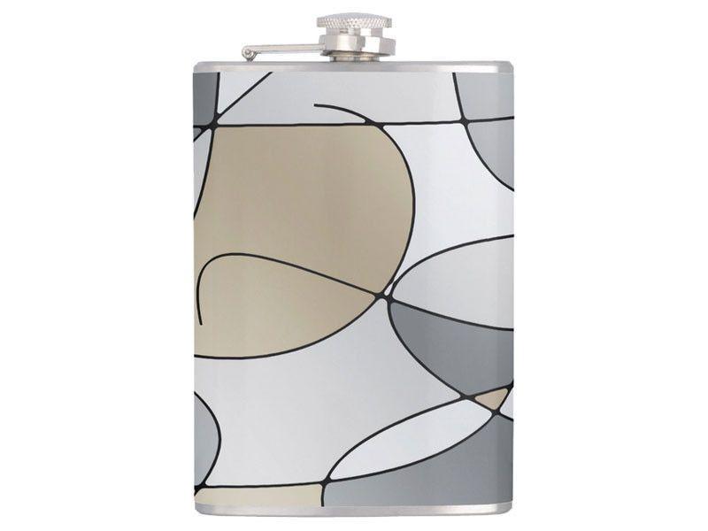 Hip Flasks-ABSTRACT CURVES #1 Hip Flasks-Grays &amp; Beiges-from COLORADDICTED.COM-