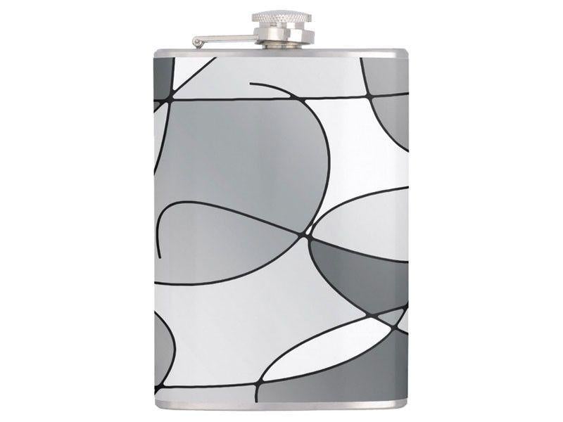 Hip Flasks-ABSTRACT CURVES #1 Hip Flasks-Grays &amp; White-from COLORADDICTED.COM-