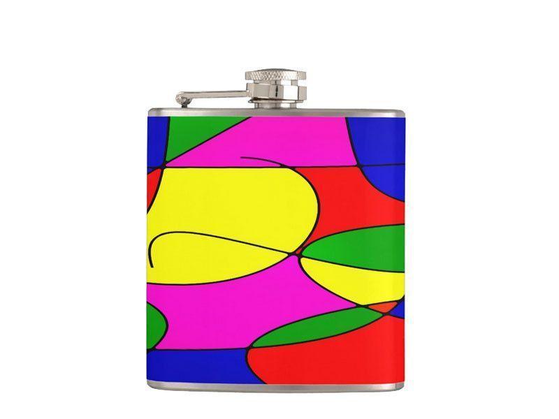 Hip Flasks-ABSTRACT CURVES #1 Hip Flasks-Multicolor Bright-from COLORADDICTED.COM-