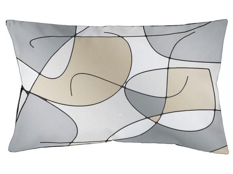 Dog Beds-ABSTRACT CURVES #1 Indoor/Outdoor Dog Beds-Grays &amp; Beiges-from COLORADDICTED.COM-