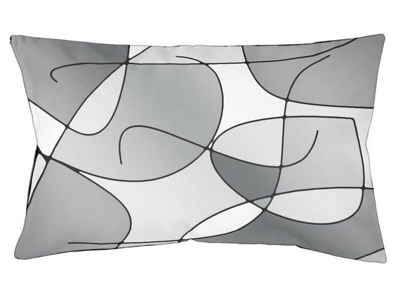 Dog Beds-ABSTRACT CURVES #1 Indoor/Outdoor Dog Beds-Grays &amp; White-from COLORADDICTED.COM-