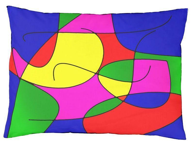 Dog Beds-ABSTRACT CURVES #1 Indoor/Outdoor Dog Beds-Multicolor Bright-from COLORADDICTED.COM-