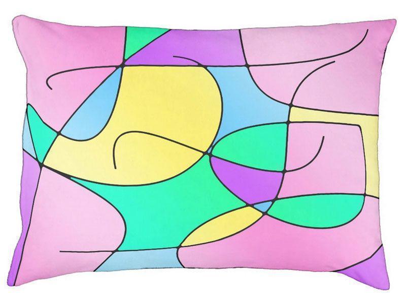 Dog Beds-ABSTRACT CURVES #1 Indoor/Outdoor Dog Beds-Multicolor Light-from COLORADDICTED.COM-