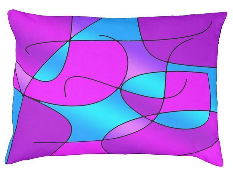 Dog Beds-ABSTRACT CURVES #1 Indoor/Outdoor Dog Beds-Purples, Fuchsias, Magentas &amp; Turquoises-from COLORADDICTED.COM-ZZ-256859570231227111