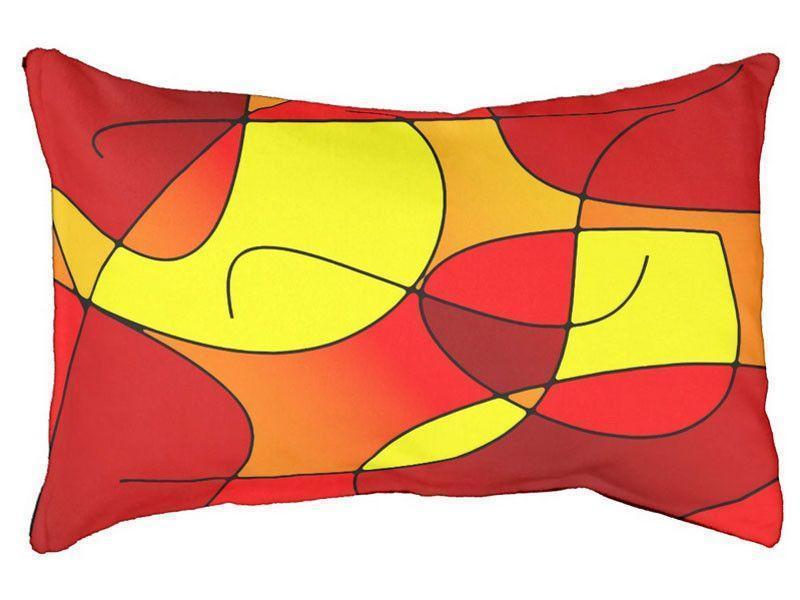 Dog Beds-ABSTRACT CURVES #1 Indoor/Outdoor Dog Beds-Reds, Oranges &amp; Yellows-from COLORADDICTED.COM-