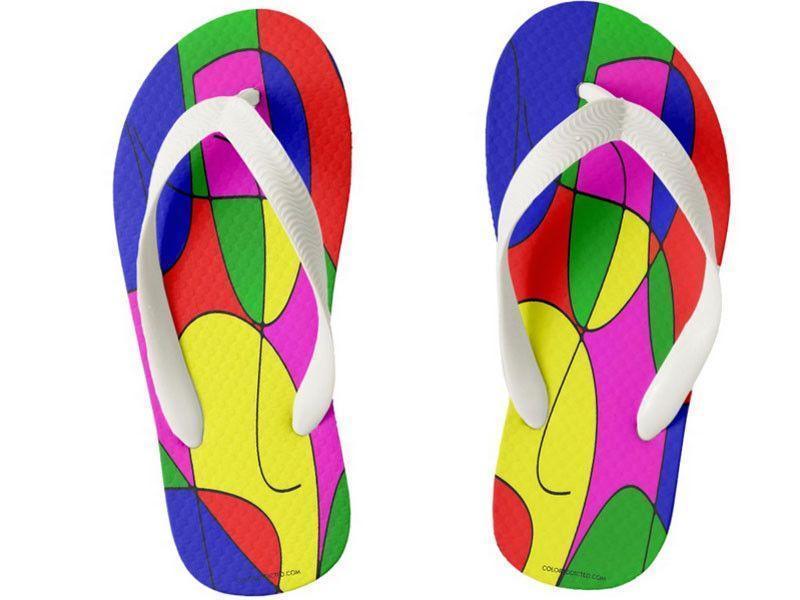 Kids Flip Flops-ABSTRACT CURVES #1 Kids Flip Flops-Multicolor Bright-from COLORADDICTED.COM-