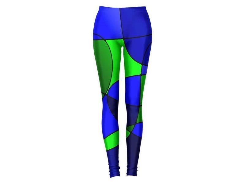Leggings-ABSTRACT CURVES #1 Leggings-Blues &amp; Greens-from COLORADDICTED.COM-