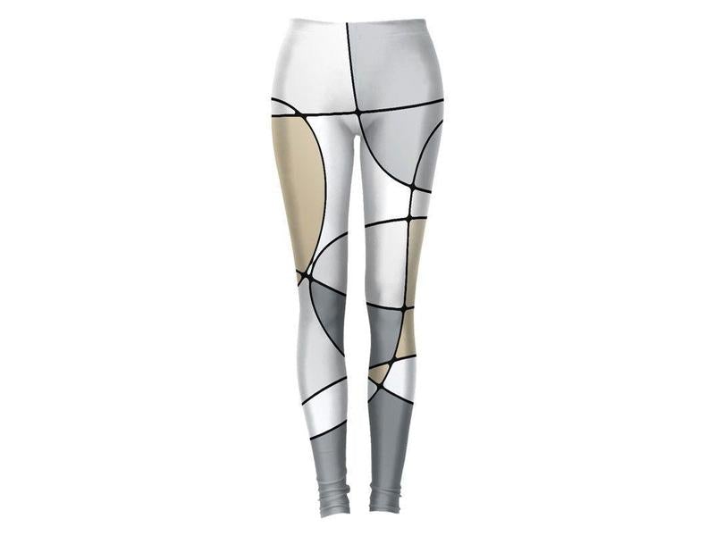 Leggings-ABSTRACT CURVES #1 Leggings-Grays &amp; Beiges-from COLORADDICTED.COM-