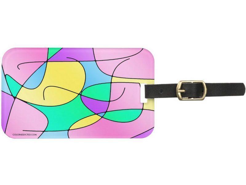 Luggage Tags-ABSTRACT CURVES #1 Luggage Tags-Multicolor Light-from COLORADDICTED.COM-