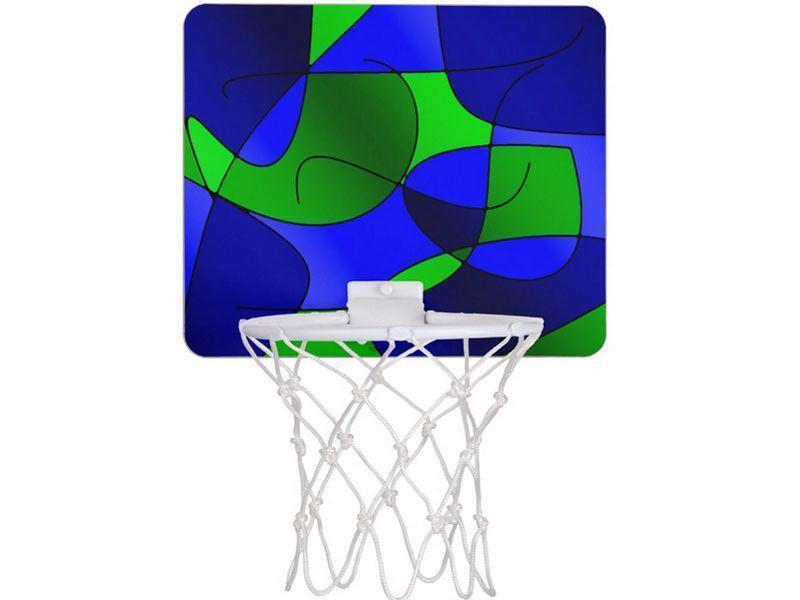Mini Basketball Hoops-ABSTRACT CURVES #1 Mini Basketball Hoops-Blues &amp; Greens-from COLORADDICTED.COM-