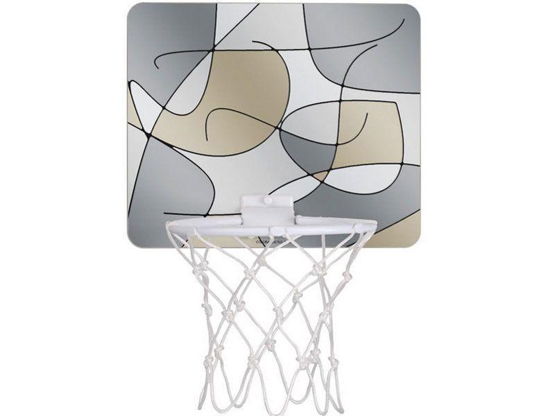Mini Basketball Hoops-ABSTRACT CURVES #1 Mini Basketball Hoops-Grays &amp; Beiges-from COLORADDICTED.COM-