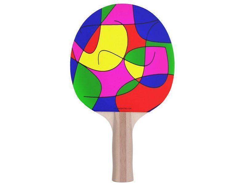 Ping Pong Paddles-ABSTRACT CURVES #1 Ping Pong Paddles-Multicolor Bright-from COLORADDICTED.COM-