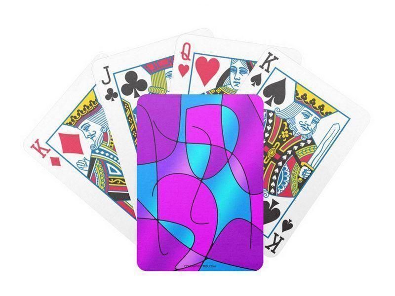Playing Cards-ABSTRACT CURVES #1 Premium Bicycle® Playing Cards-Purples &amp; Fuchsias &amp; Magentas &amp; Turquoises-from COLORADDICTED.COM-