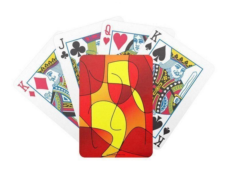Playing Cards-ABSTRACT CURVES #1 Premium Bicycle® Playing Cards-Reds &amp; Oranges &amp; Yellows-from COLORADDICTED.COM-