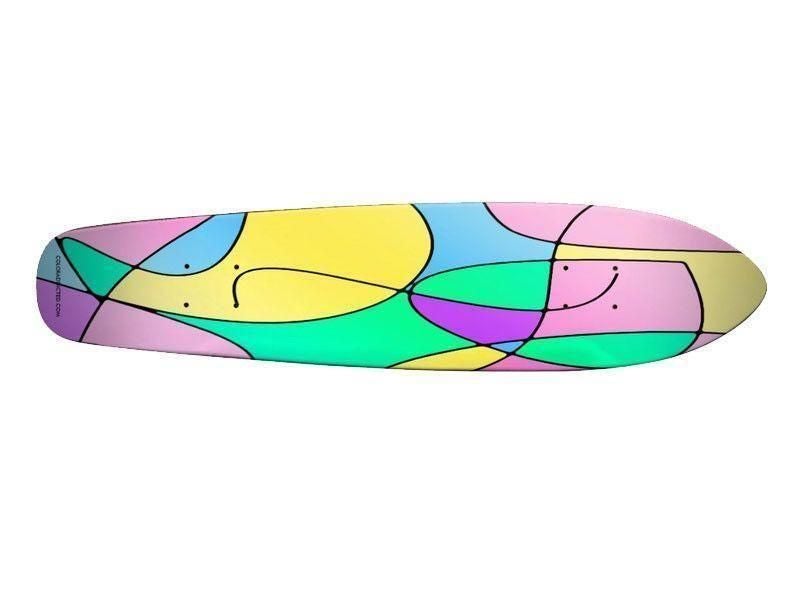 Skateboard Decks-ABSTRACT CURVES #1 Skateboard Decks-Multicolor Light-from COLORADDICTED.COM-