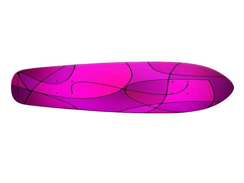 Skateboard Decks-ABSTRACT CURVES #1 Skateboard Decks-Purples &amp; Fuchsias &amp; Magentas-from COLORADDICTED.COM-