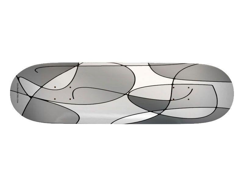 Skateboards-ABSTRACT CURVES #1 Skateboards-Grays &amp; White-from COLORADDICTED.COM-