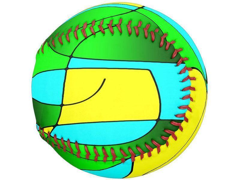 Softballs-ABSTRACT CURVES #1 Softballs-Greens &amp; Yellows &amp; Light Blues-from COLORADDICTED.COM-