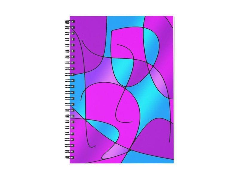 Spiral Notebooks-ABSTRACT CURVES #1 Spiral Notebooks-Purples &amp; Fuchsias &amp; Magentas &amp; Turquoises-from COLORADDICTED.COM-