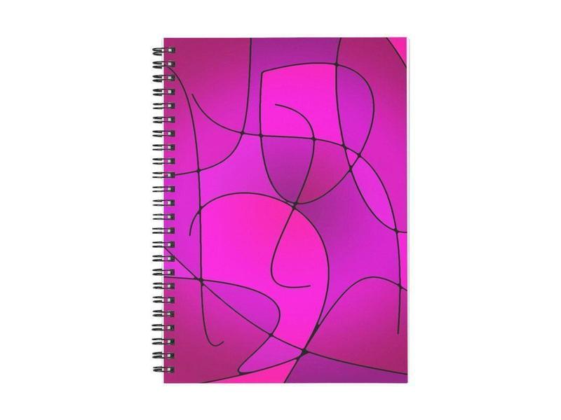 Spiral Notebooks-ABSTRACT CURVES #1 Spiral Notebooks-Purples &amp; Fuchsias &amp; Magentas-from COLORADDICTED.COM-