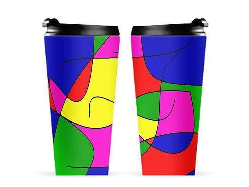 Travel Mugs-ABSTRACT CURVES #1 Travel Mugs-Multicolor Bright-from COLORADDICTED.COM-