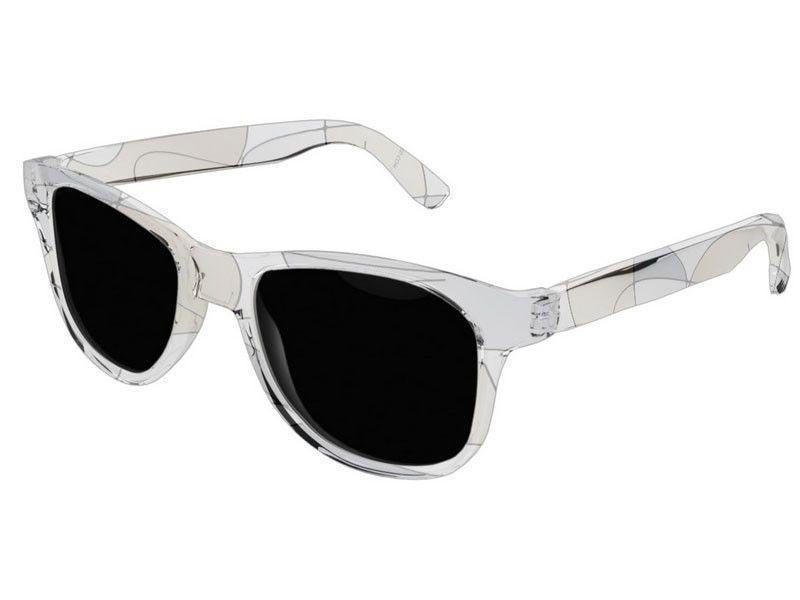 Wayfarer Sunglasses-ABSTRACT CURVES #1 Wayfarer Sunglasses (transparent background)-Grays &amp; Beiges-from COLORADDICTED.COM-