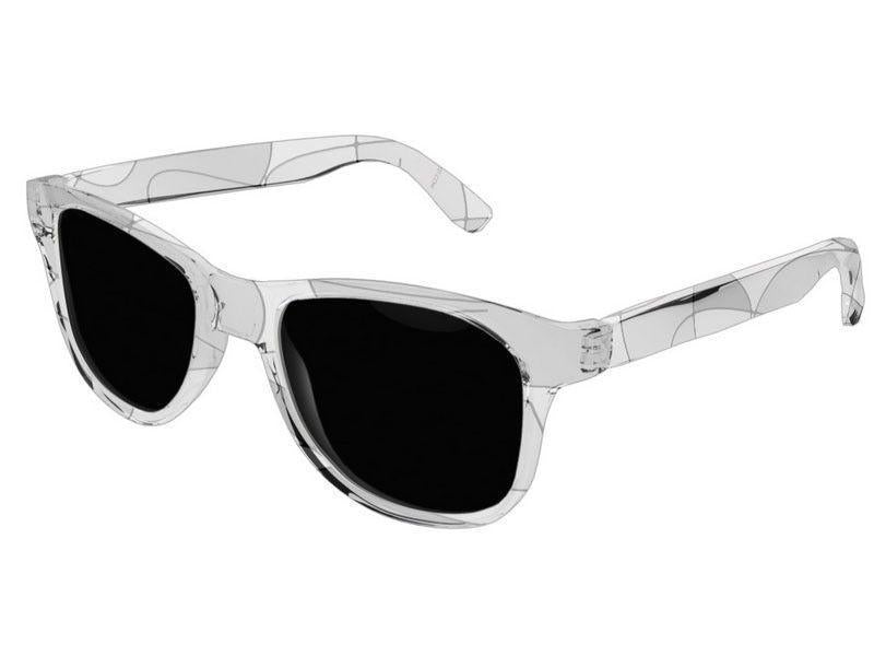Wayfarer Sunglasses-ABSTRACT CURVES #1 Wayfarer Sunglasses (transparent background)-Grays &amp; White-from COLORADDICTED.COM-