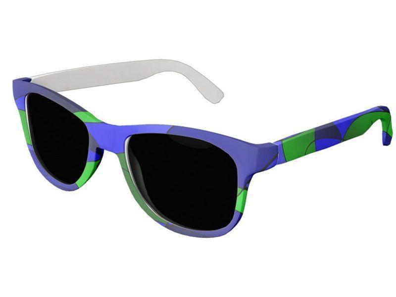 Wayfarer Sunglasses-ABSTRACT CURVES #1 Wayfarer Sunglasses (white background)-Blues &amp; Greens-from COLORADDICTED.COM-