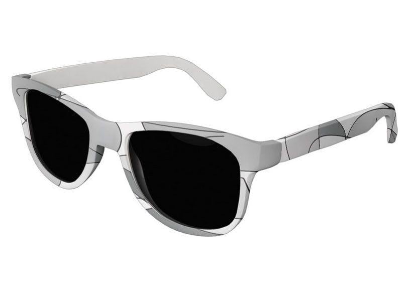 Wayfarer Sunglasses-ABSTRACT CURVES #1 Wayfarer Sunglasses (white background)-Grays &amp; White-from COLORADDICTED.COM-