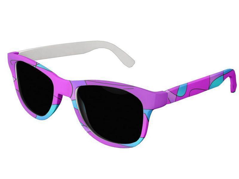Wayfarer Sunglasses-ABSTRACT CURVES #1 Wayfarer Sunglasses (white background)-Purples, Fuchsias, Magentas &amp; Turquoises-from COLORADDICTED.COM-