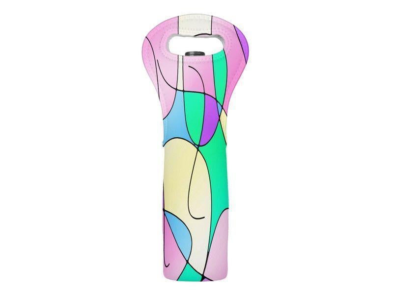 Wine Totes-ABSTRACT CURVES #1 Wine Totes-Multicolor Light-from COLORADDICTED.COM-
