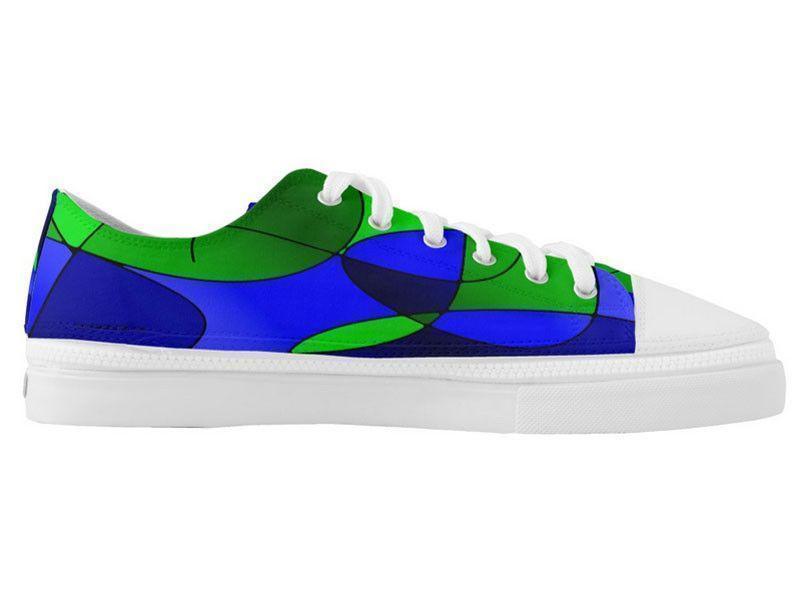 ZipZ Low-Top Sneakers-ABSTRACT CURVES #1 ZipZ Low-Top Sneakers-Blues & Greens-from COLORADDICTED.COM-