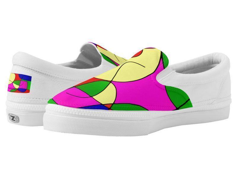 ZipZ Slip-On Sneakers-ABSTRACT CURVES #1 ZipZ Slip-On Sneakers-Multicolor Bright-from COLORADDICTED.COM-